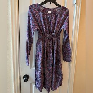 Gap Fall Long Sleeve Paisley Dress XSmall